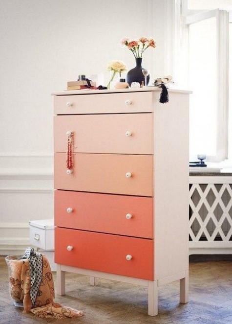 ombre Tarva hack in shades of coral