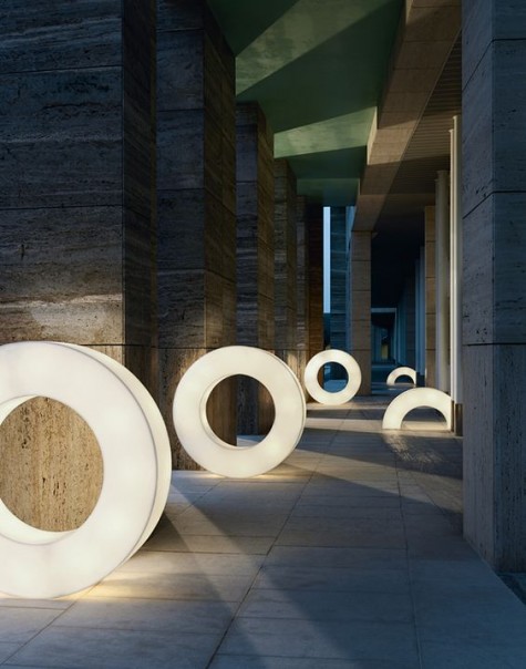 Atoolo LED lamps shaped as donuts