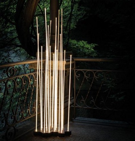 Floor luminaire with diffused emission from high-performance LEDs