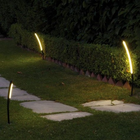 Totem floor LED lamps for gardens