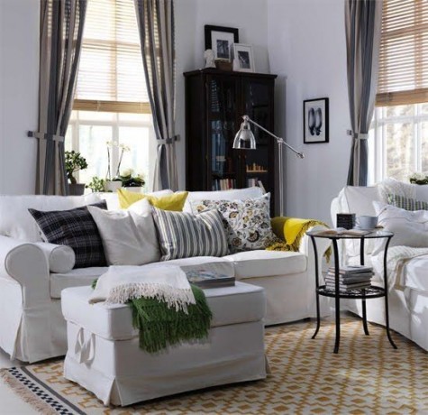 a couple of simple white Ektorp sofas will make any living room cozier