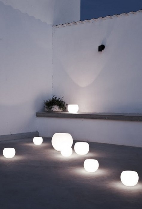 bowl-shaped lights of different sizes