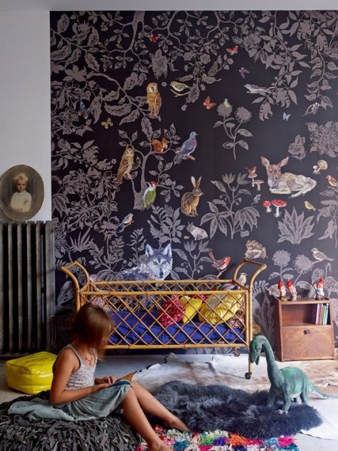 dark forest wallpaper is great for kids\' rooms