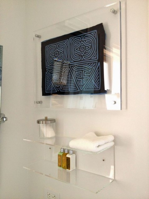 a clear box shelf looks disappearing