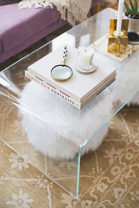 an acrylic coffee table looks very bold in any living room