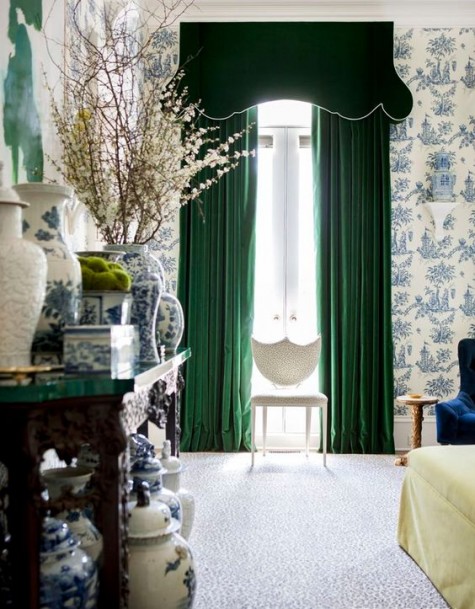 emerald velvet curtains for a refined feel