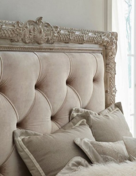 a refined frame blush tufted headboard