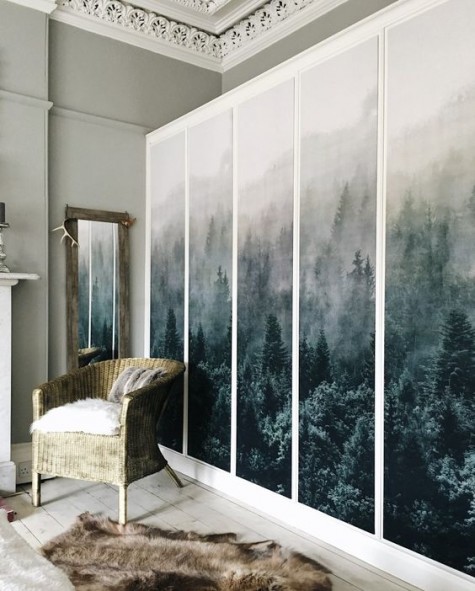 IKEA Pax wardrobe with fabric panels
