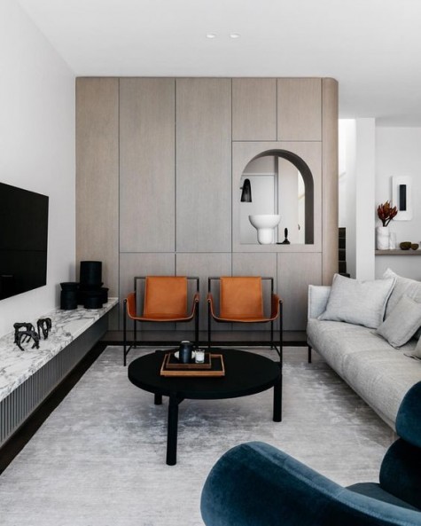 amber leather chair on black framing