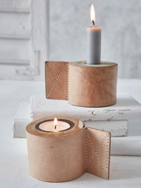 leather wraps for candle holders