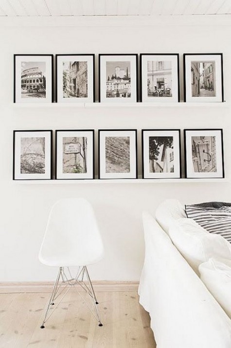 IKEA Ribba and identical black frames for a retro-inspired gallery wall