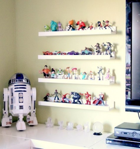 IKEA Ribba ledges for displaying kids_ toys