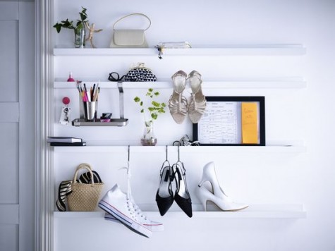 Ribba ledges turned into a small entryway wall unit