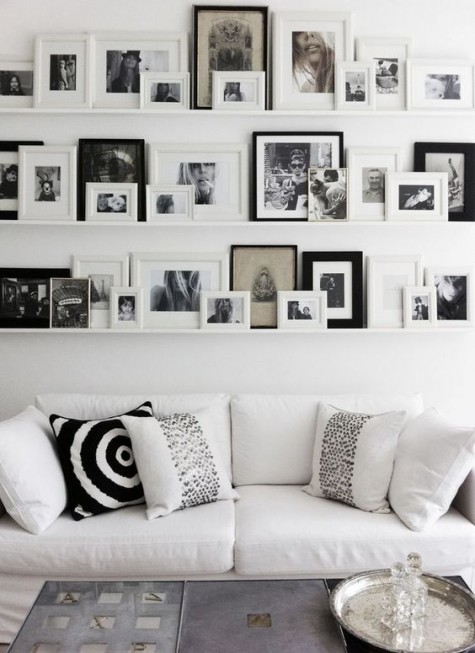 a gorgeous IKEA Ribba gallery wall that takes up the whole wall