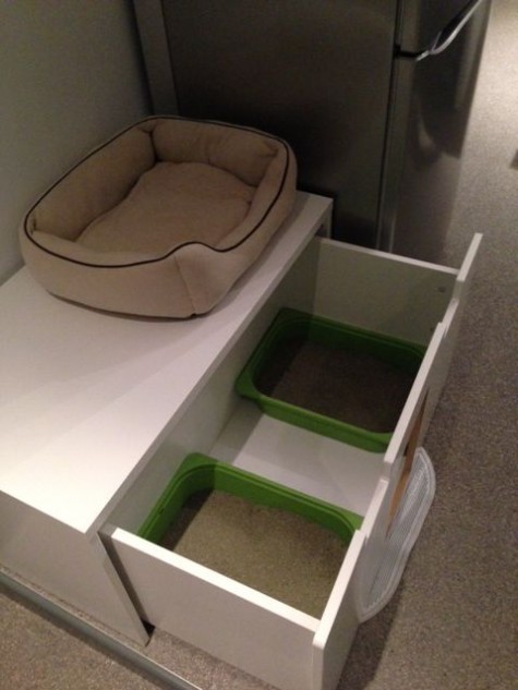 a Stuva unit turned into a double kitty loo