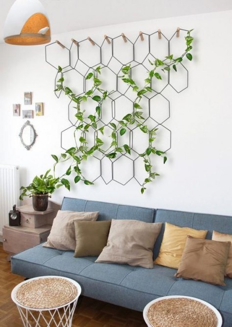 make your own indoor trellis to display climbing plants anywhere you want