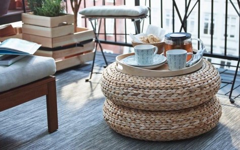 stack two IKEA Alseda stools to create a side table for your patio