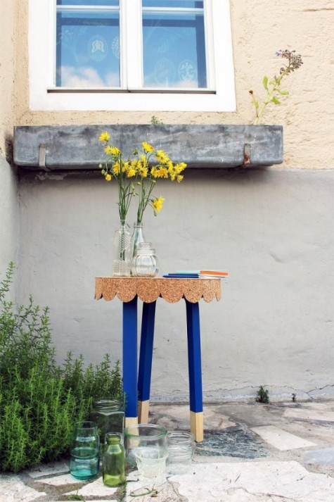 IKEA Frosta stool into a colorful and whimsy side table