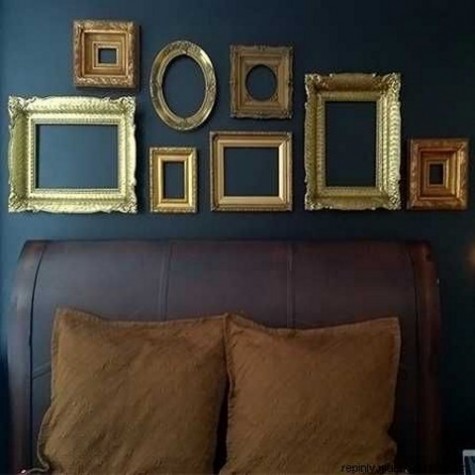 add elegance and class to your space with gilded vintage frames on the wall