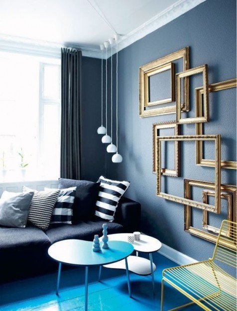 gilded frames make the space more exquisite and chic