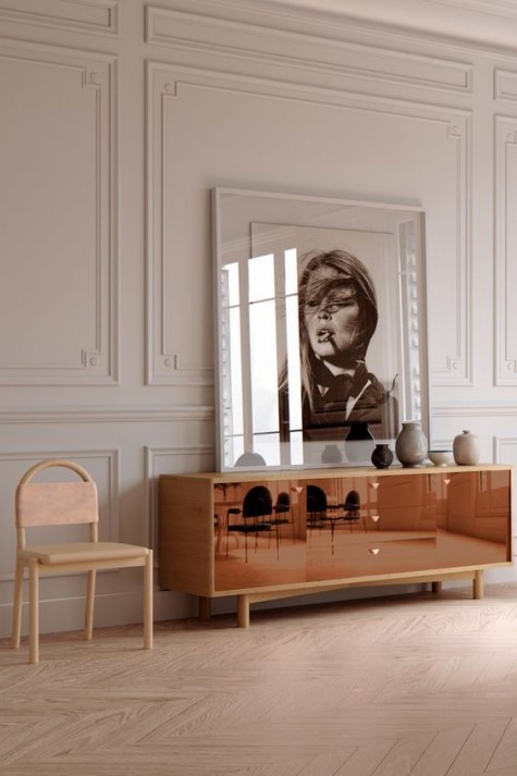 wainscoting is a great way to avoid a boring feeling if you have white walls